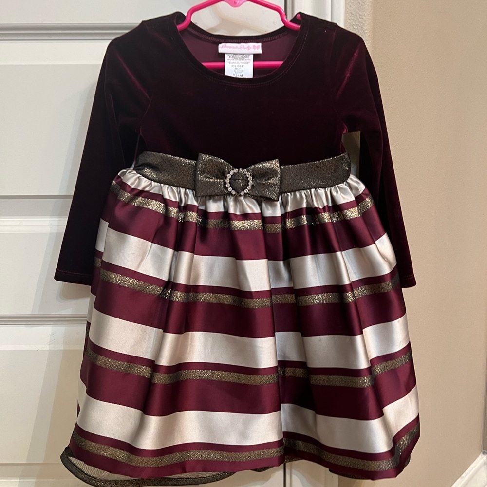 Formal velvet top maroon Christmas Dress/24months